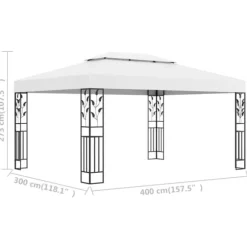 Pavillon med dobbelttag 3x4 m hvid - Pavillon - Pavilloner - Home & Living
