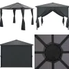 Pavillon med gardin aluminium 3 x 3 m sort - Pavillon - Pavilloner - Home & Living