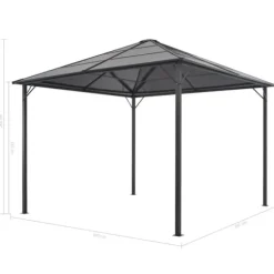 Pavillon med gardin aluminium 3 x 3 m sort - Pavillon - Pavilloner - Home & Living