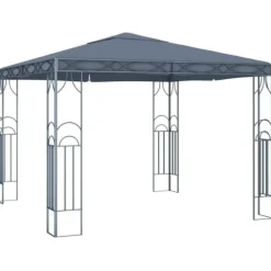 Pavillon med LED-lyskæder – Solbeskyttelse til udendørsbegivenheder | Størrelse: 300x300 cm | Farve: Antracitgrå