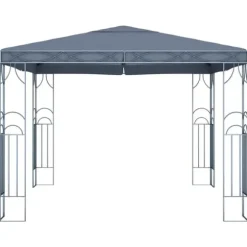 Pavillon med LED-lyskæder – Solbeskyttelse til udendørsbegivenheder | Størrelse: 300x300 cm | Farve: Antracitgrå