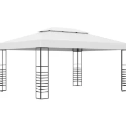 Pavillon med LED-lyskæder - Ideel til udendørs arrangementer | Størrelse: 4x3x2,7 m | Farve: Hvid