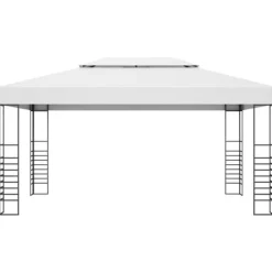 Pavillon med LED-lyskæder - Ideel til udendørs arrangementer | Størrelse: 4x3x2,7 m | Farve: Hvid