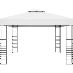 Pavillon med LED-lyskæder - Ideel til udendørs arrangementer | Størrelse: 4x3x2,7 m | Farve: Hvid