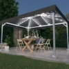 Pavillon med LED-lyskæder - Elegante udendørs solskærm | Farve: Antracitgrå | Størrelse: 400x300 cm