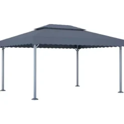Pavillon med LED-lyskæder - Elegante udendørs solskærm | Farve: Antracitgrå | Størrelse: 400x300 cm