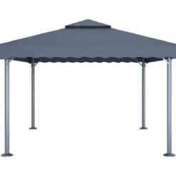 Pavillon med LED-lyskæder - Elegante udendørs solskærm | Farve: Antracitgrå | Størrelse: 400x300 cm