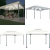 Pavillon med LED-lyskæder 400x300 cm aluminium cremefarvet - Pavillon - Pavilloner - Home & Living