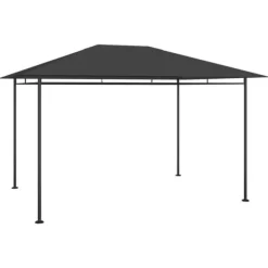 Pavillon med massiv stålkonstruktion - Udendørstelt til fester og sport | Farve: Antracitgrå | Størrelse: 384x281x270 cm