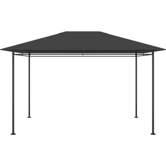 Pavillon med massiv stålkonstruktion - Udendørstelt til fester og sport | Farve: Antracitgrå | Størrelse: 384x281x270 cm