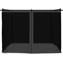 Pavillon med mesh-vægge - 3x3 m stål | Farve: Antracitgrå