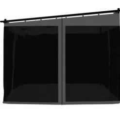 Pavillon med mesh-vægge - 3x3 m stål | Farve: Antracitgrå