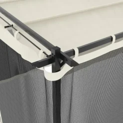 Pavillon med mesh-vægge - 4x3 m stål | Farve: Creme
