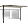 Pavillon med sammenrulleligt tag - Stærk jernkonstruktion | Farve: Gråbrun | Størrelse: 3x4x2,3 m