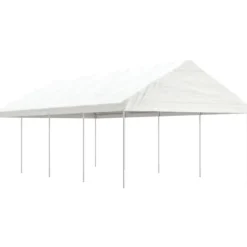 Pavillon med tag 8,92x4,08x3,22 m polyethylen hvid - Pavillon - Pavilloner - Home & Living