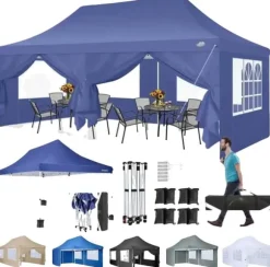 Pavillon, Vandtæt, Justerbar Højde,Marineblå