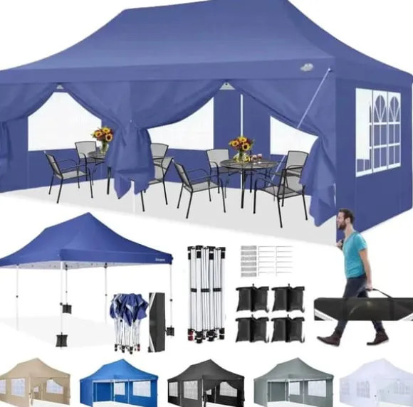 Pavillon, Vandtæt, Justerbar Højde,Marineblå