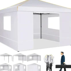Pavillon, Vandtæt Stof, Nem Opsætning,Hvid