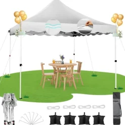 Pavillon, Vandtæt, UV Beskyttelse 50+,3x3m, Hvid
