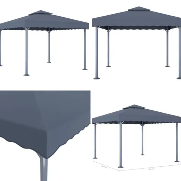 Pavillon 300x300 cm aluminium antracitgrå - Pavillon - Pavilloner - Home & Living