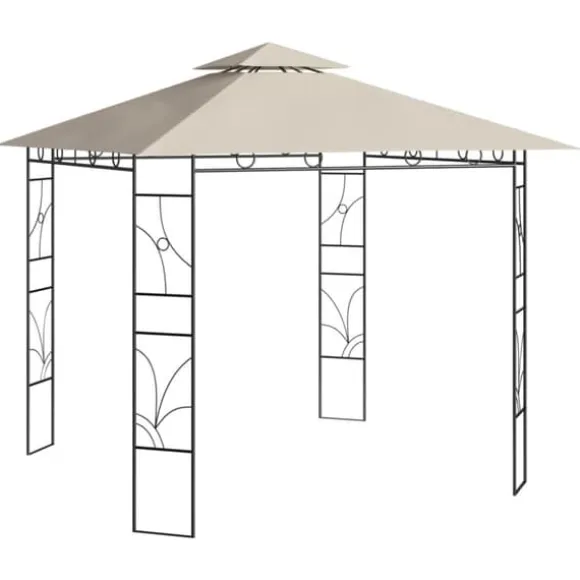 Pavillon 3x3 m - Stabilt udendørstelt til fester og picnics | Farve: Creme | Størrelse: 3x3x2,7 m