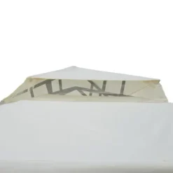 Pavillon 3x3 m med 4 sidevægge, metal/polyester, cremehvid – vejrbestandig