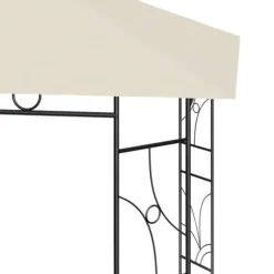 Pavillon 4x3 m med massiv stålkonstruktion - Udendørs telt | Farve: Creme | Størrelse: 4x3x2,7 m