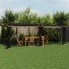 Pavillon 6x3 m med mesh-vægge i stål - Gråbrun | Størrelse: 6x3 m