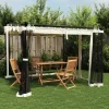 Pavillon 3x3 m med mesh-vægge - Stål | Farve: Cremefarvet