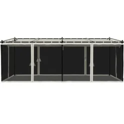 Pavillon 6x3 m med mesh-vægge i stål | Farve: Creme