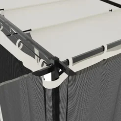 Pavillon 6x3 m med mesh-vægge i stål | Farve: Creme