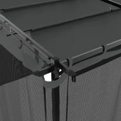 Pavillon 6x3 m med mesh-vægge og stålramme | Farve: Antracitgrå