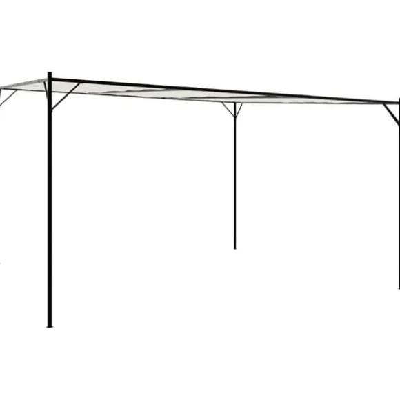 Pavillon 4x4 m med vandafvisende stof og stærkt stålstel | Farve: Hvid | Størrelse: 4x4 m