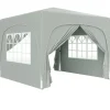 Pavillon 3x3 m pop-up, vandafvisende, vintertålelig, UV-beskyttelse 50+, 4 sidevægge & taske, lysegrå