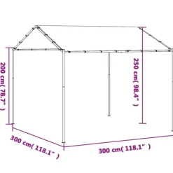 Pavillon 3x3 m stål og stof antracitgrå - Pavillon - Pavilloner - Home & Living