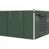 Pavillonsider 2-pak 3x3/3x6 m, vinduer & velcro, vandtætte oxford, grønne