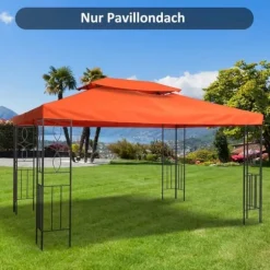 Pavillontag 3x4 m, erstatningstag i polyester, rust­rød