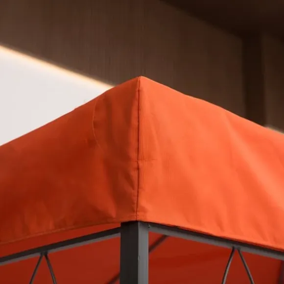 Pavillontag 3x4 m, erstatningstag i polyester, rust­rød