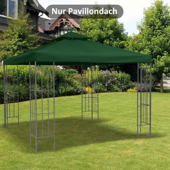 Pavillontag 3x3 m, erstatningstag i polyester, vandafvisende, kulgrå