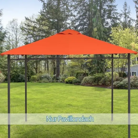 Pavillontag 2,98x2,95 m, solbeskyttelse i polyester, orange