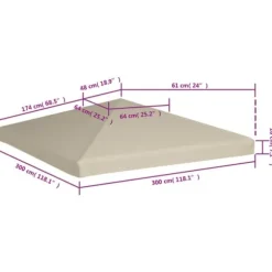 Pavillontopdække 310 g/m² 3x3 m beige - Pavillontopdække - Pavillontopdækker - Home & Living
