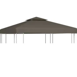 Pavillontopdække 2-lags 3x3 m - Vandafvisende baldakin | Farve: Gråbrun | 310 g/m²