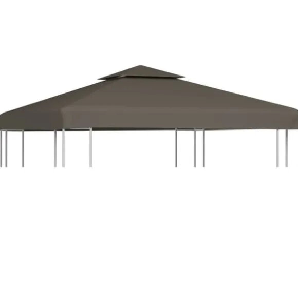 Pavillontopdække 2-lags 3x3 m - Vandafvisende baldakin | Farve: Gråbrun | 310 g/m²