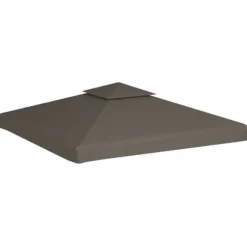 Pavillontopdække 2-lags 3x3 m - Vandafvisende baldakin | Farve: Gråbrun | 310 g/m²