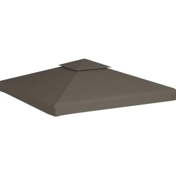 Pavillontopdække 2-lags 3x3 m - Vandafvisende baldakin | Farve: Gråbrun | 310 g/m²