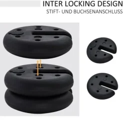 Pavillonvægt, fyldbar op til 5 kg, HDPE, sort, Ø25x6 cm