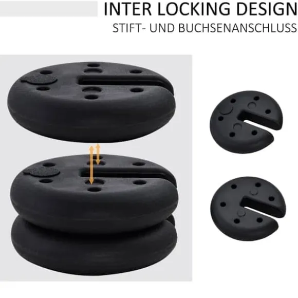 Pavillonvægt, fyldbar op til 5 kg, HDPE, sort, Ø25x6 cm