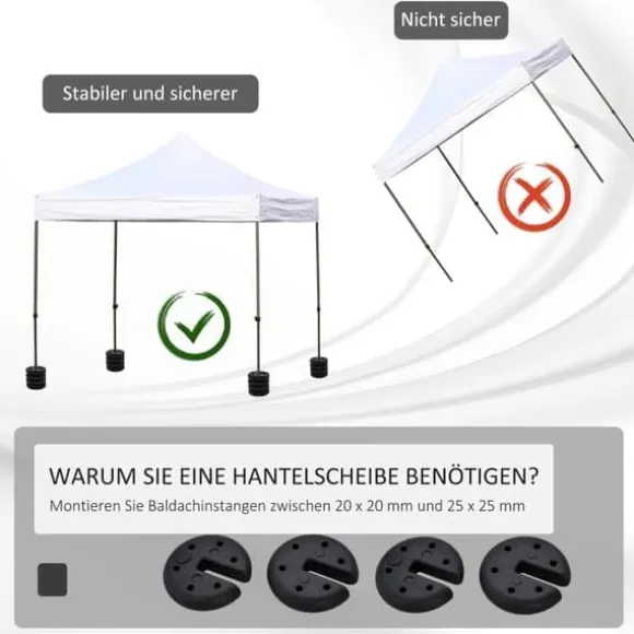 Pavillonvægt, fyldbar op til 5 kg, HDPE, sort, Ø25x6 cm