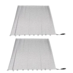 Pejs Mesh Screen Gardin 2 brede paneler Hængende erstatningsskærme til hjemmet Brændeovn Pejs Sort 24x22in