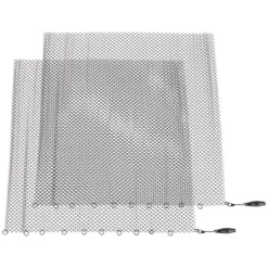 Pejs Mesh Screen Gardin 2 brede paneler Hængende erstatningsskærme til hjemmet Brændeovn Pejs Sort 24x22in